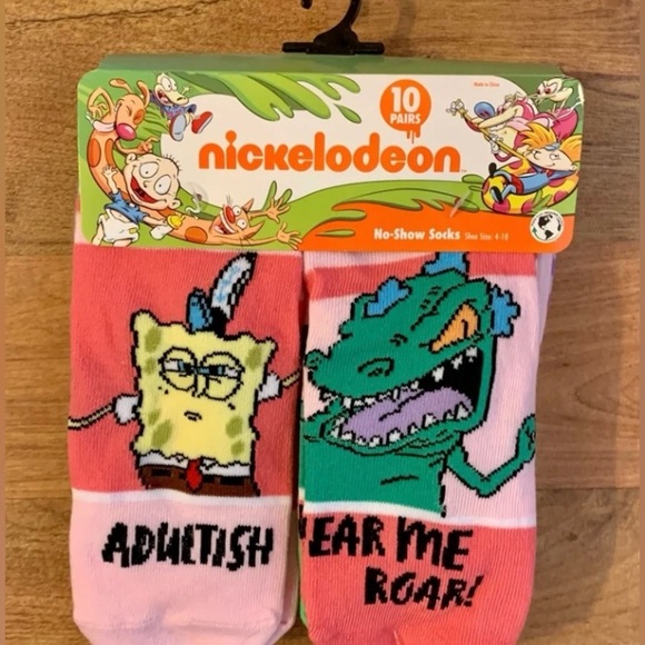 Nickelodeon Women's No Show Socks, 10-Pack, NWT, shoe size 4-10, SpongeBob etc - Picture 5 of 5